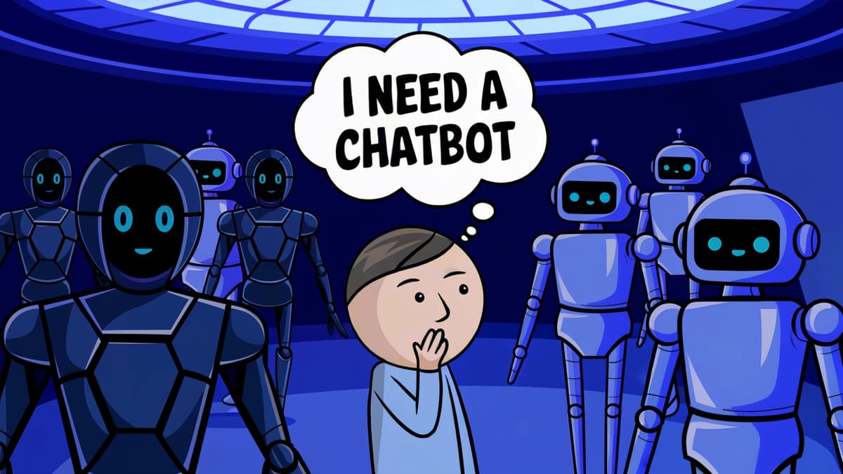 person searching for chatbot